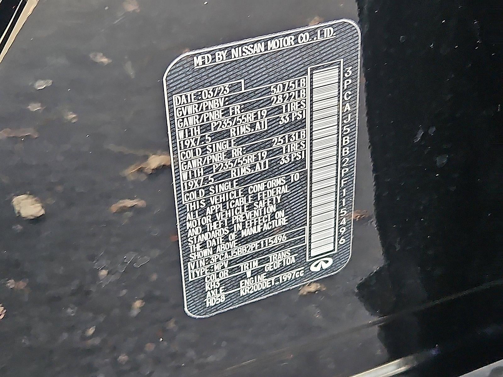 2023 INFINITI QX50 LUXE AWD