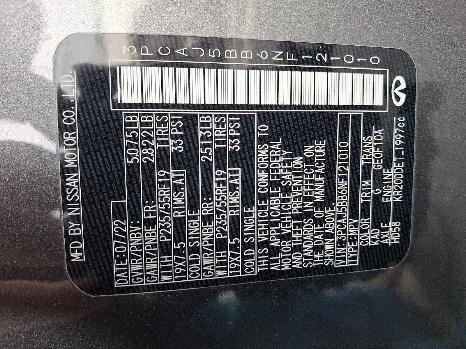 2022 INFINITI QX50 LUXE AWD