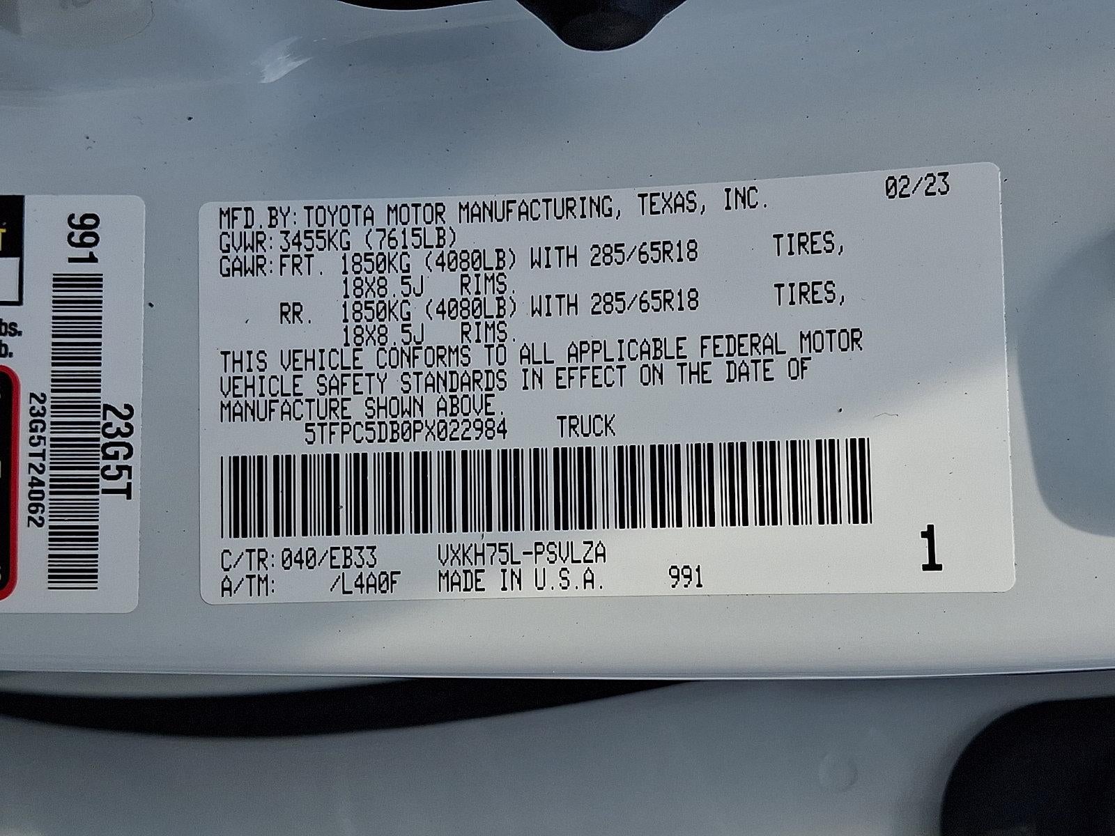 2023 Toyota Tundra 4WD 4WD TRD Pro Hybrid CrewMax 5.5' Bed (Natl)