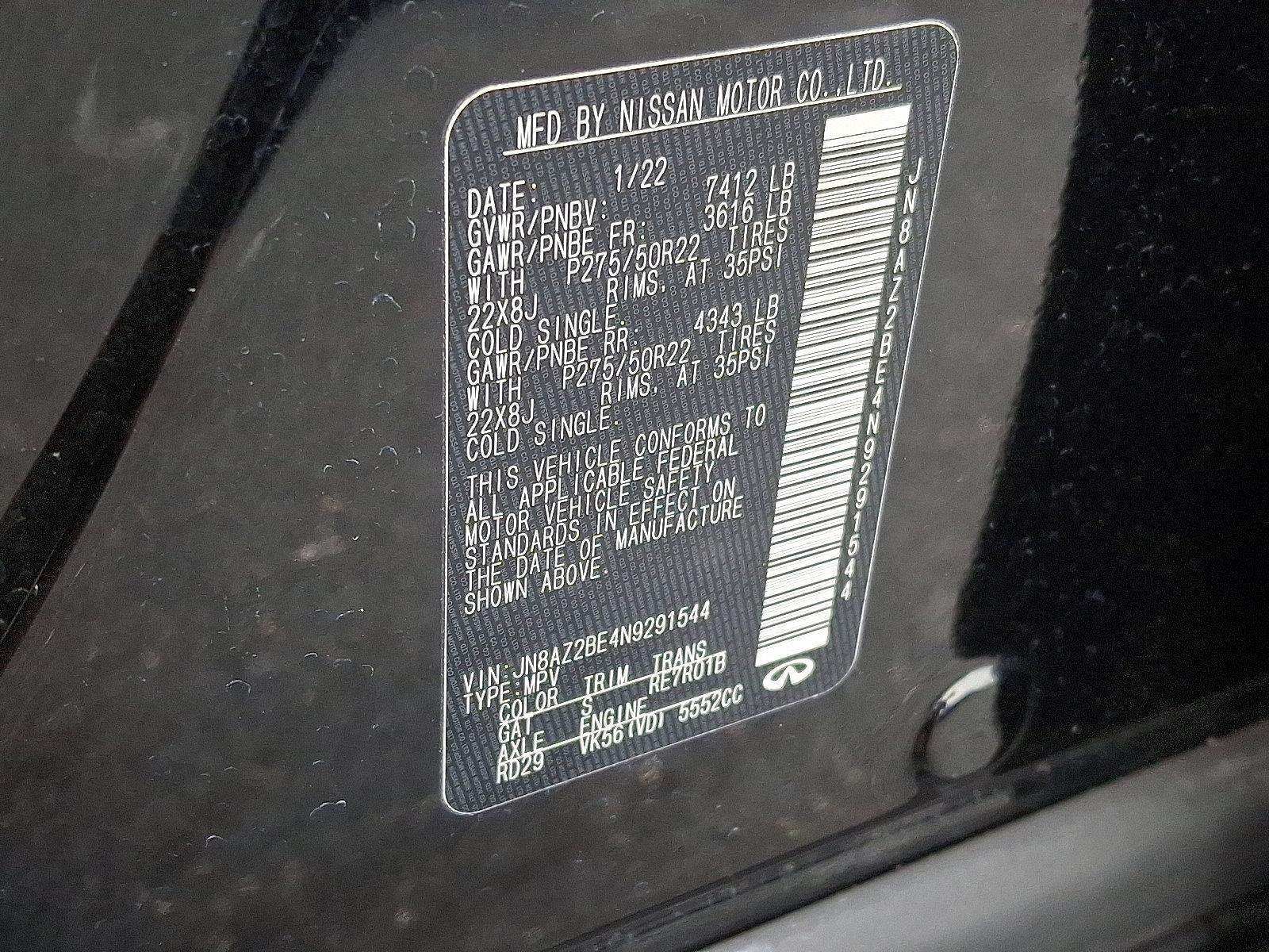 2022 INFINITI QX80 SENSORY AWD