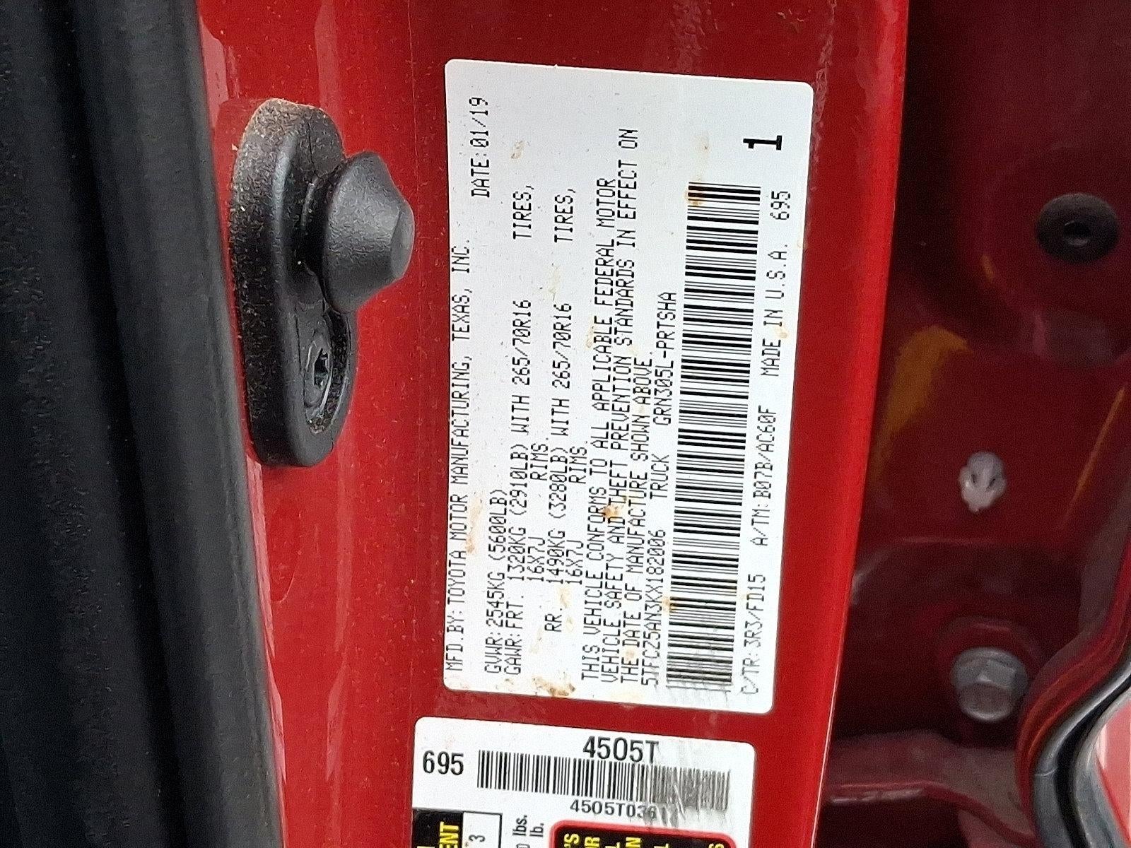 2019 Toyota Tacoma 4WD 4WD SR Double Cab 5' Bed V6 MT (GS)