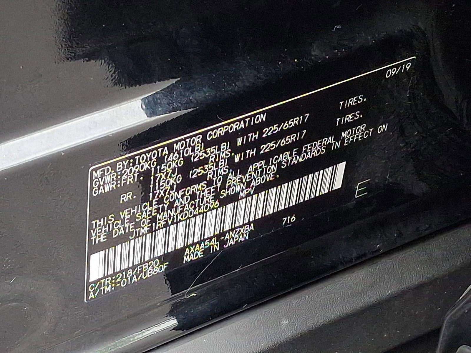 2019 Toyota RAV4 LE AWD (Natl)