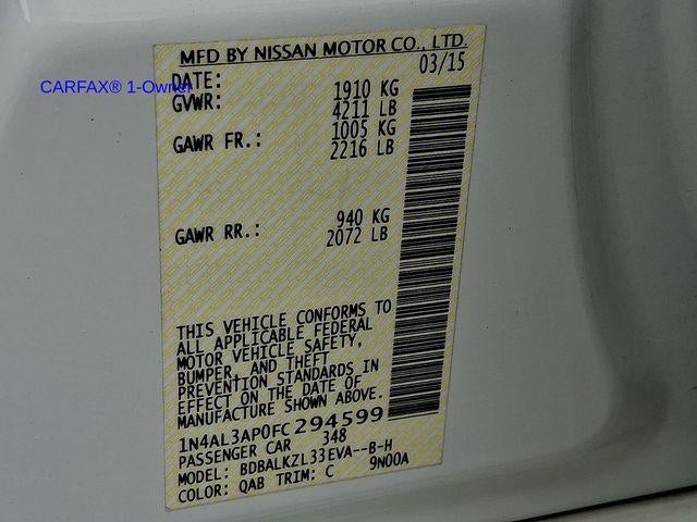 2015 Nissan Altima 4dr Sdn I4 2.5 SV
