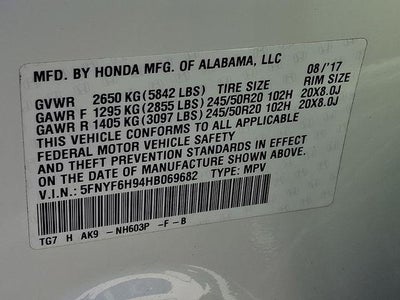 2017 Honda Pilot Touring AWD