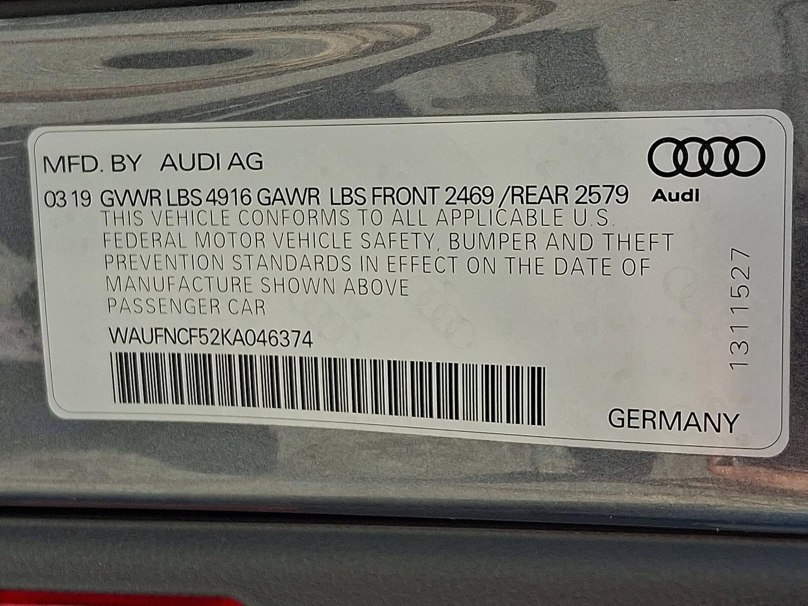 2019 Audi A5 Sportback Prestige 45 TFSI quattro