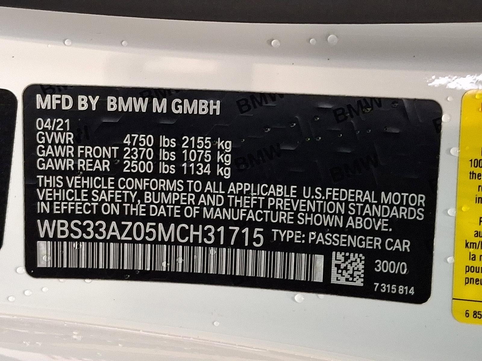 2021 BMW M4 M4 Competition Coupe