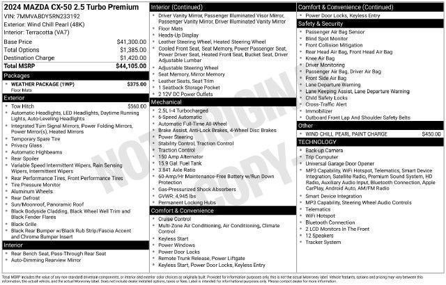 2024 Mazda Mazda CX-50 2.5 Turbo Premium Package AWD