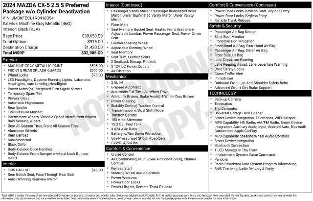 2024 Mazda Mazda CX-5 2.5 S Preferred Package AWD