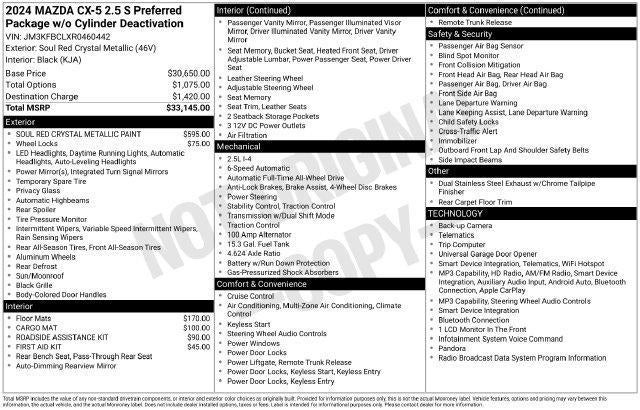 2024 Mazda Mazda CX-5 2.5 S Preferred Package AWD