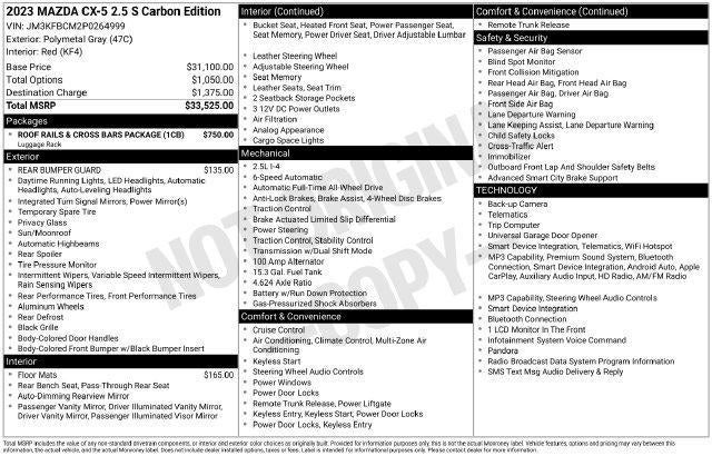 2023 Mazda Mazda CX-5 2.5 S Carbon Edition AWD
