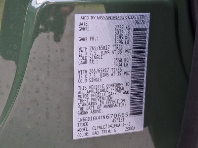 2026 Nissan Frontier Crew Cab SV