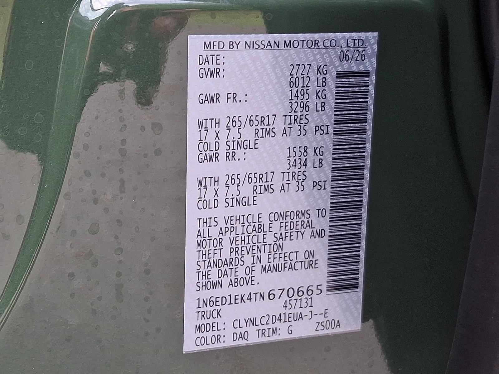 2026 Nissan Frontier Crew Cab SV