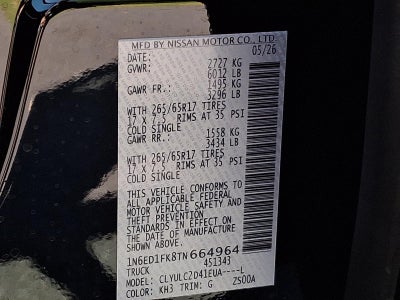2026 Nissan Frontier Crew Cab SV Long Bed
