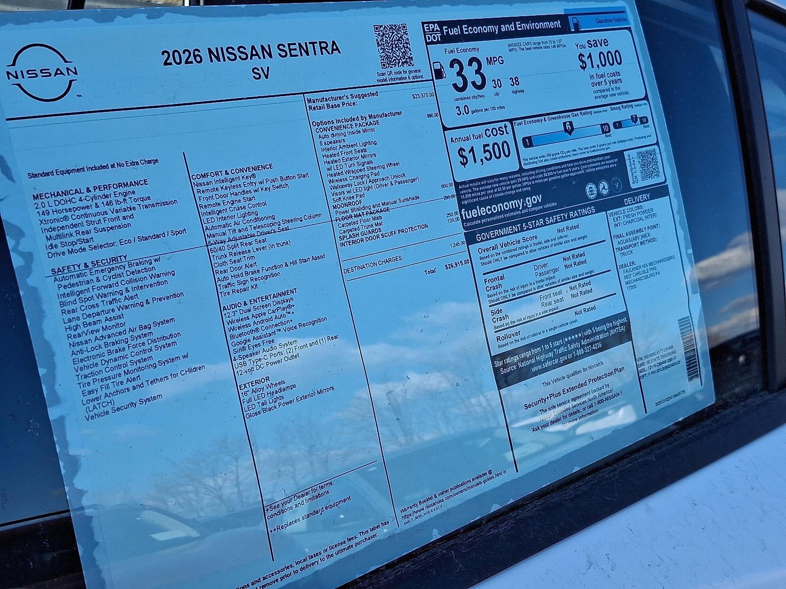 2026 Nissan Sentra SV