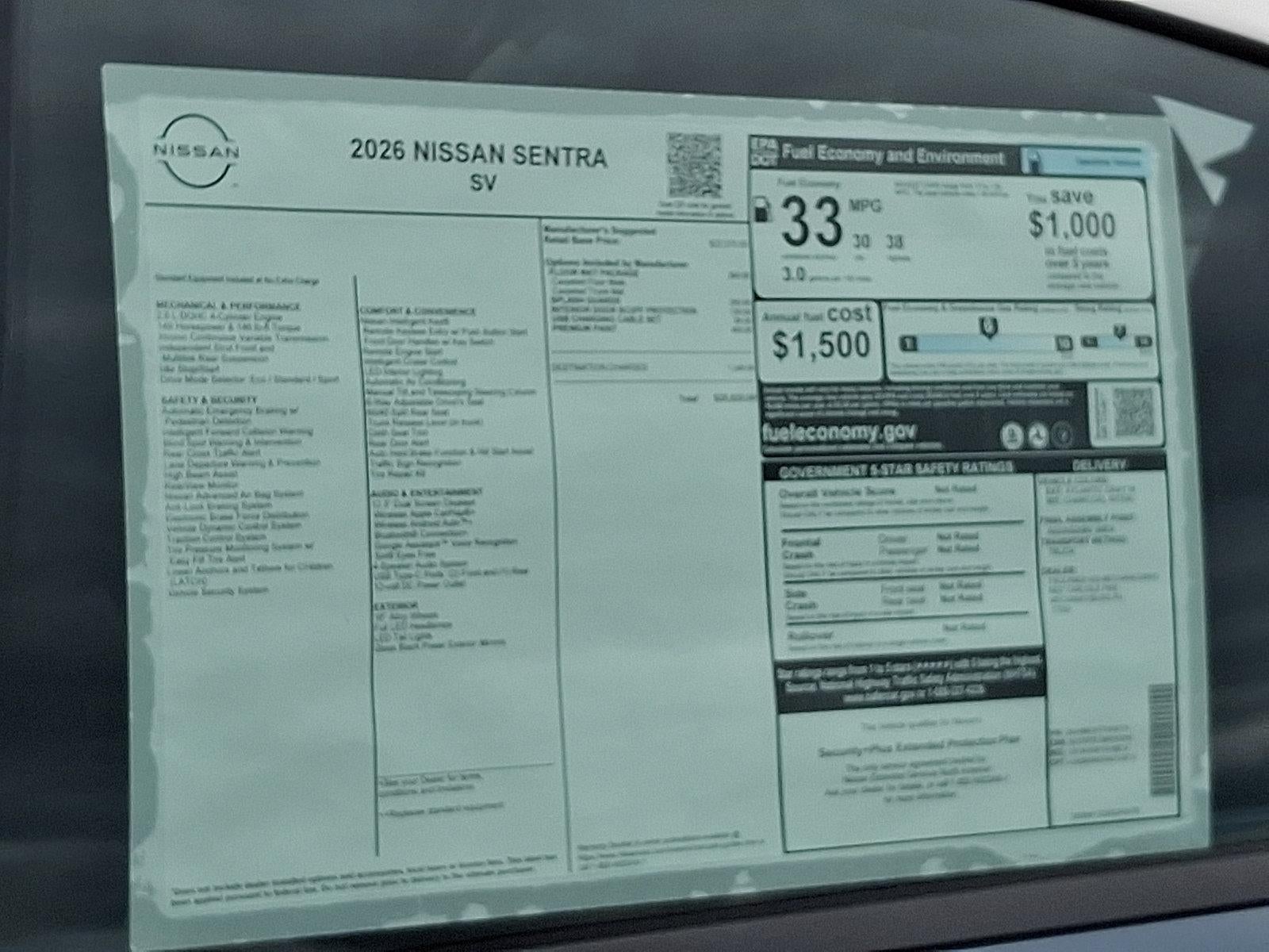 2026 Nissan Sentra SV