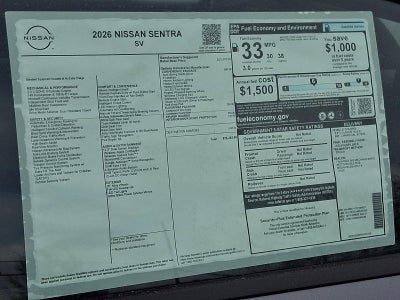 2026 Nissan Sentra SV