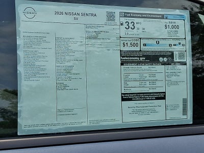 2026 Nissan Sentra SV