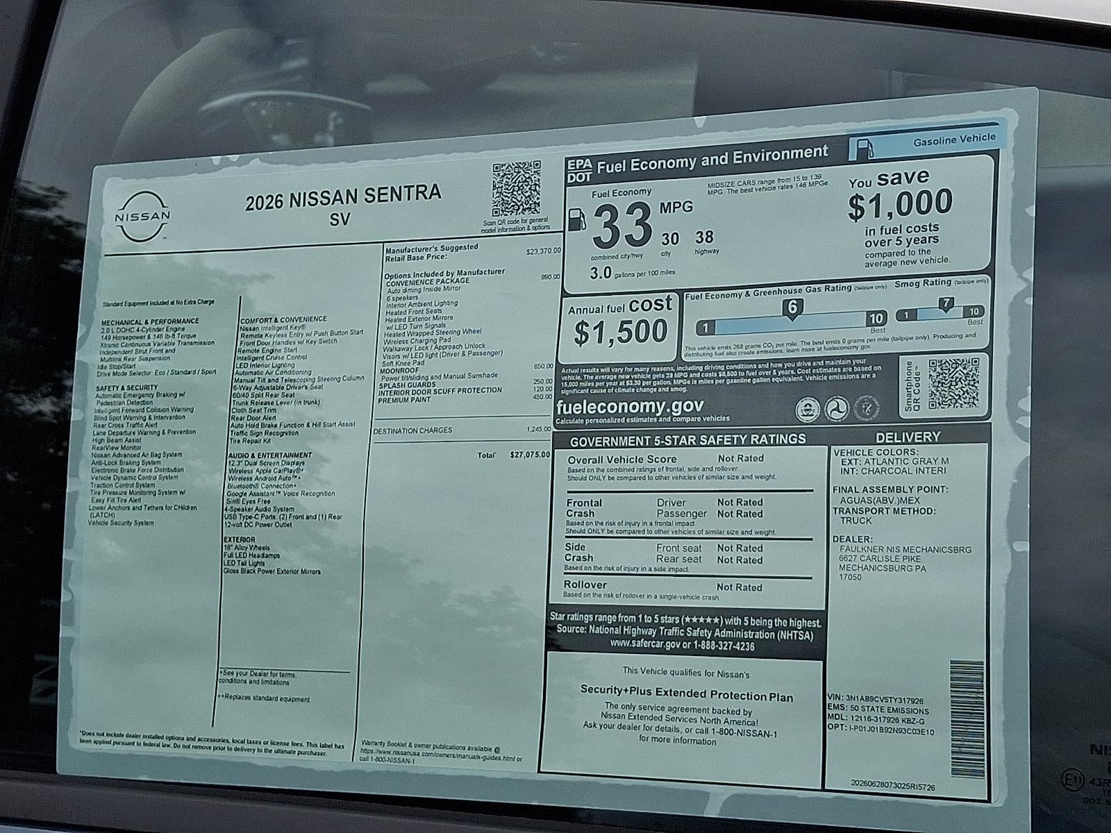 2026 Nissan Sentra SV
