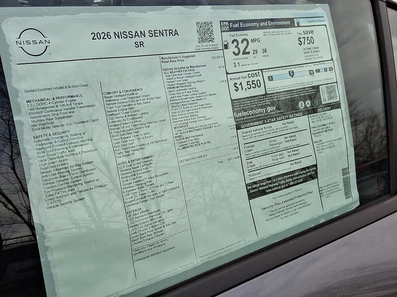 2026 Nissan Sentra SR