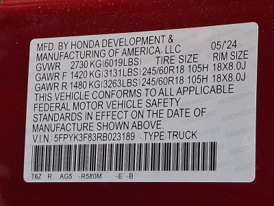 2024 Honda Ridgeline Black Edition AWD