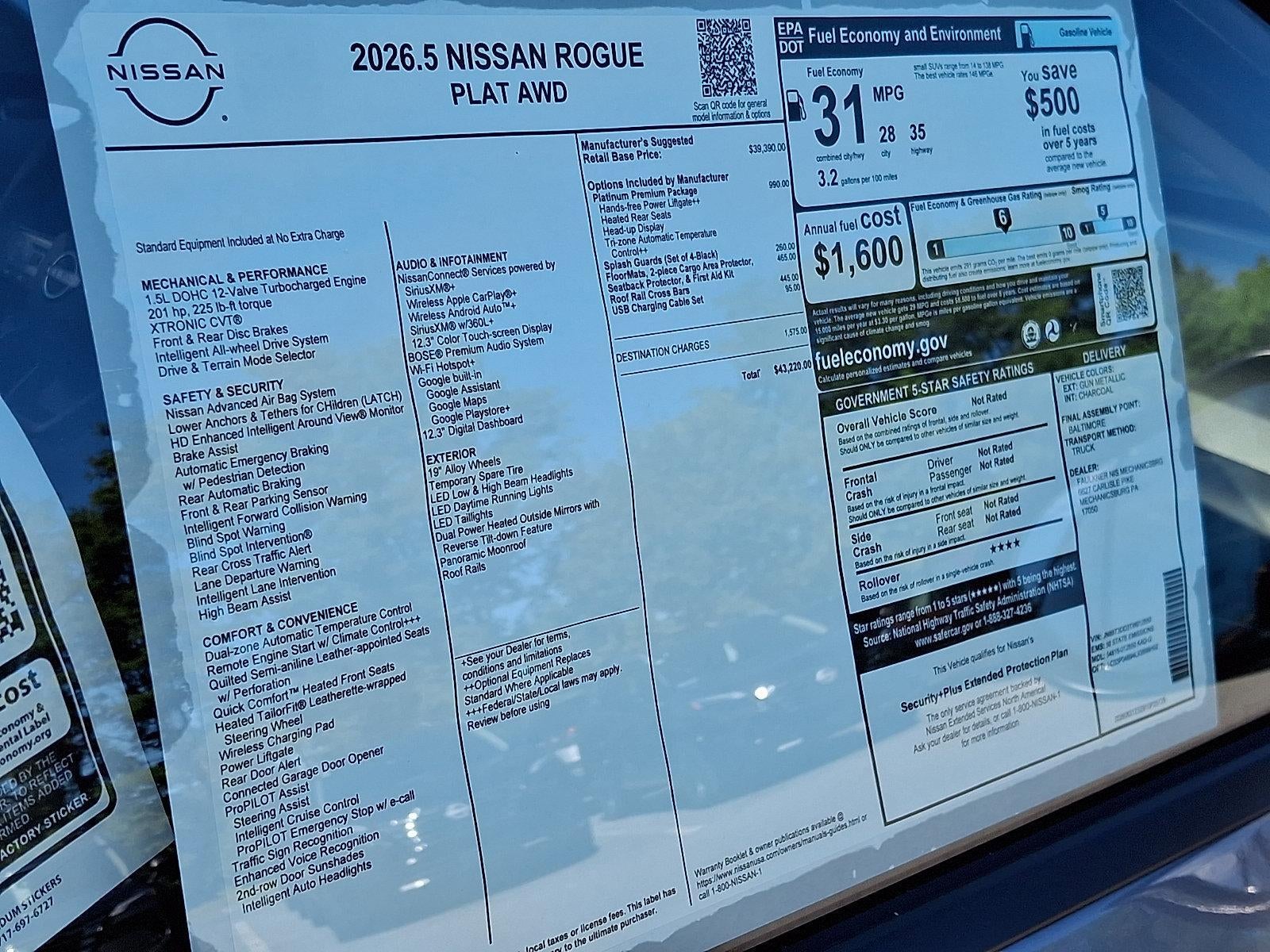 2026 Nissan Rogue 2026.5 AWD Platinum