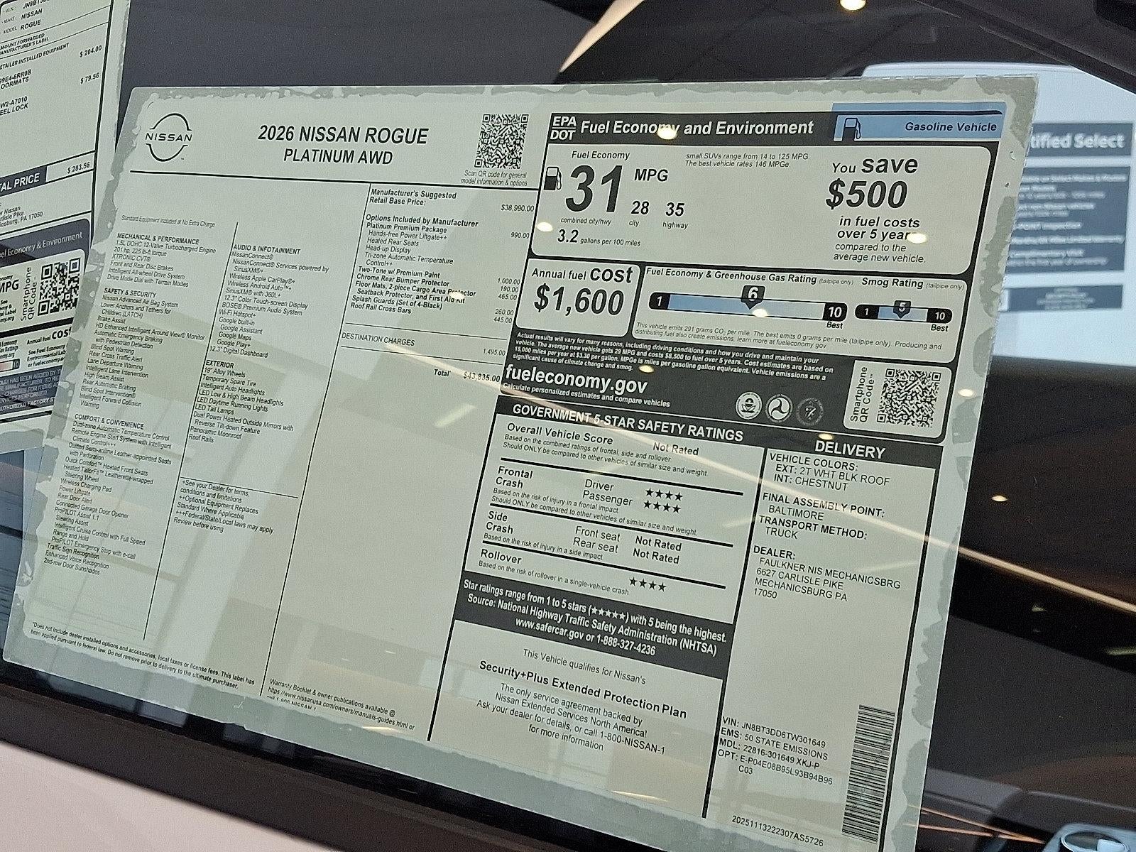 2026 Nissan Rogue Platinum