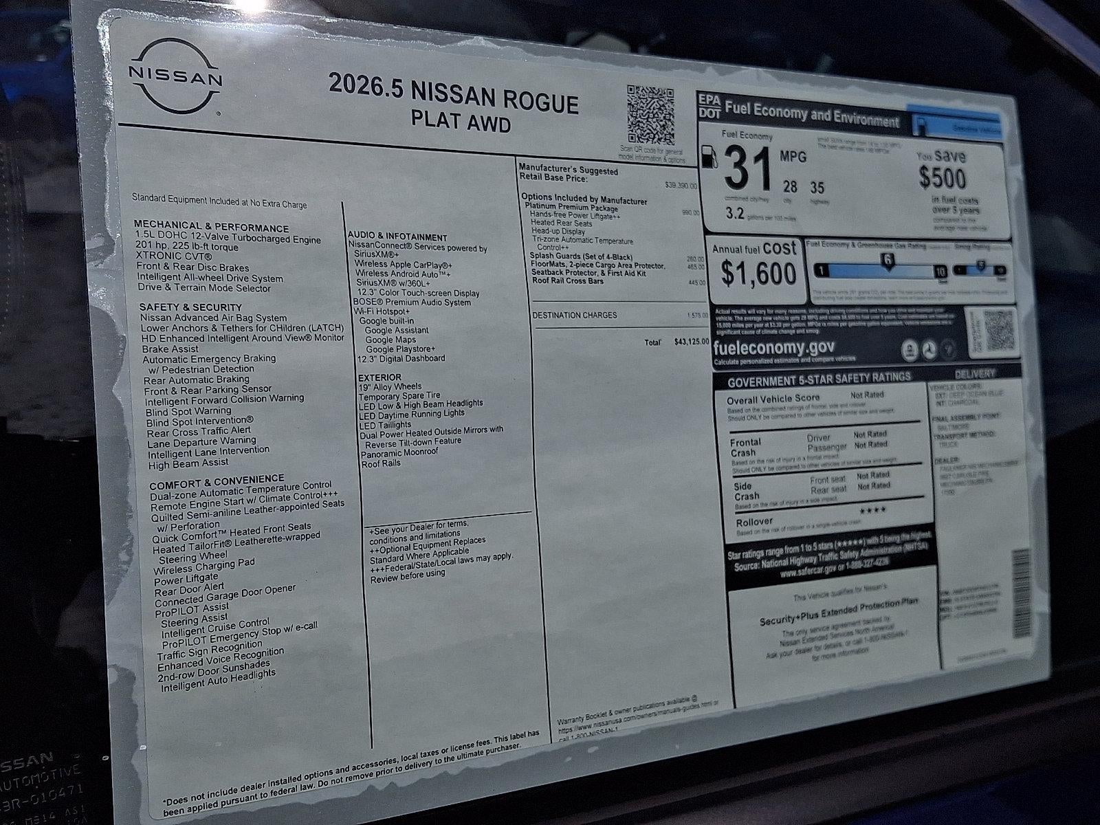 2026 Nissan Rogue 2026.5 AWD Platinum