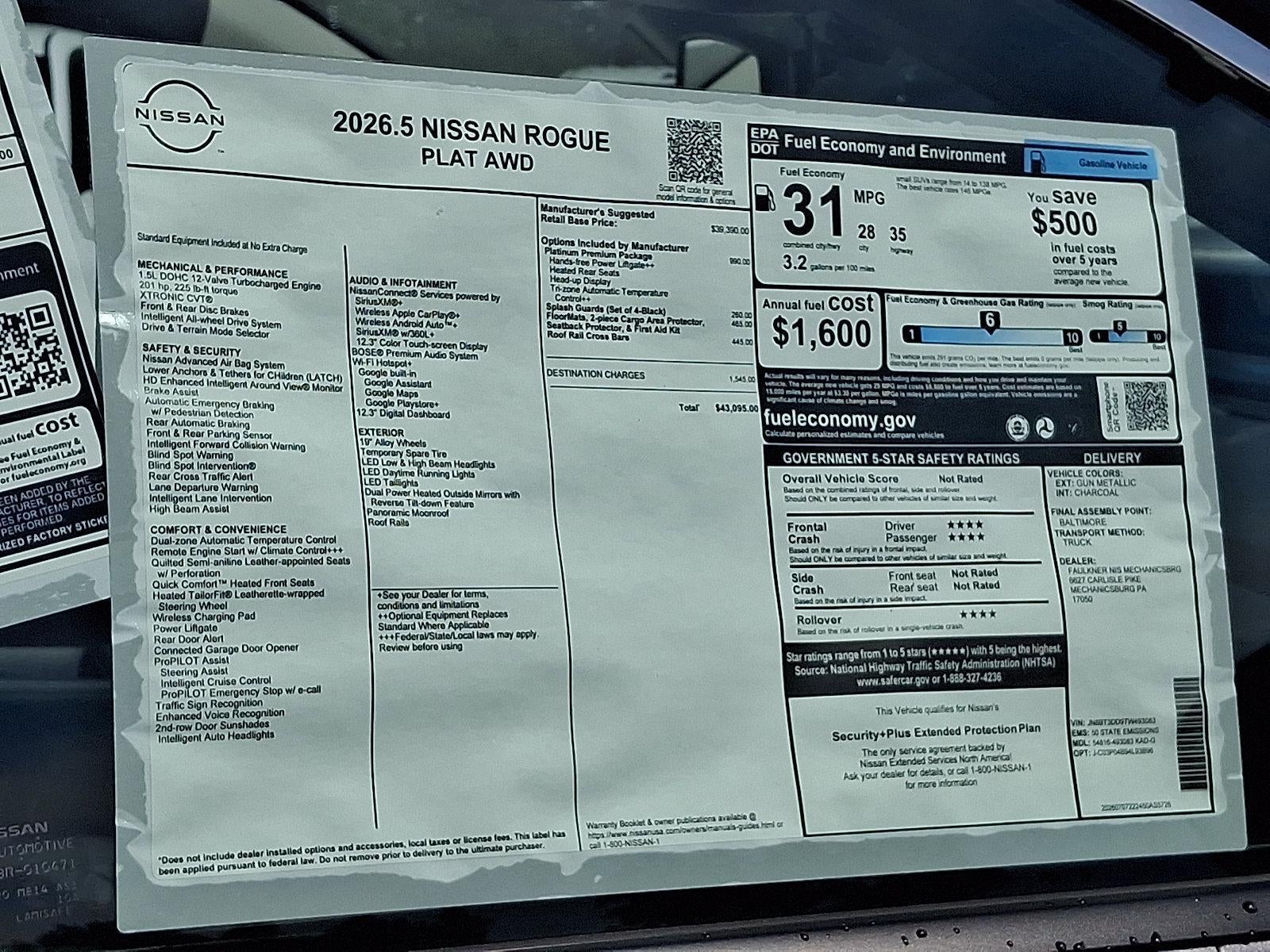 2026 Nissan Rogue 2026.5 AWD Platinum