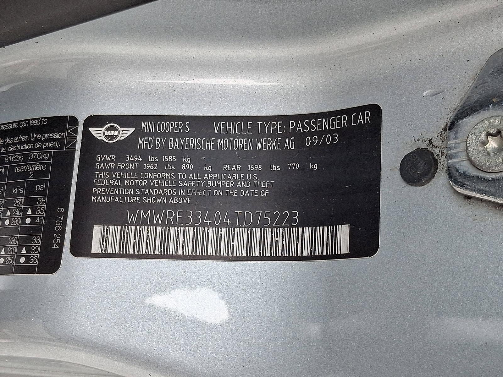 2004 MINI Cooper S Hardtop Base