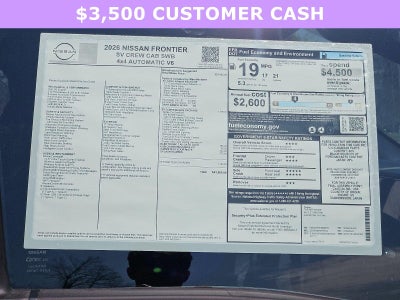 2026 Nissan Frontier Crew Cab 4x4 SV