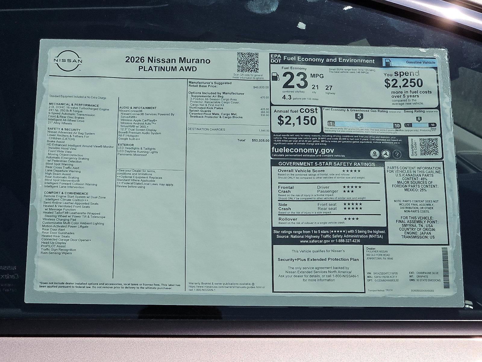 2026 Nissan Murano Platinum