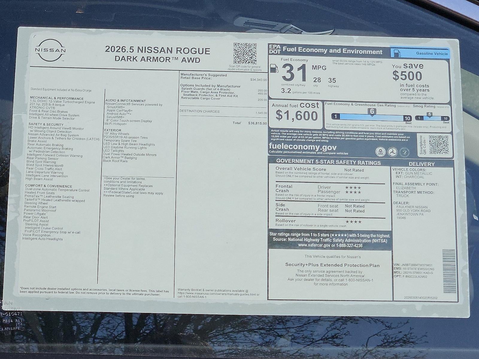 2026 Nissan Rogue 2026.5 AWD Dark Armor