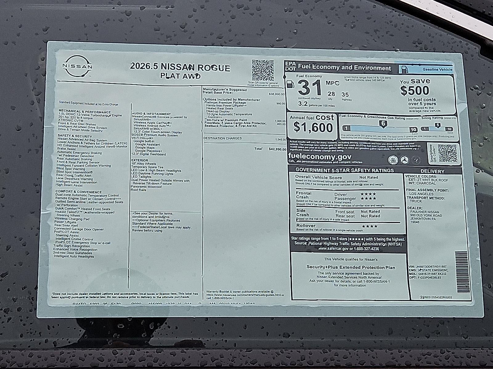 2026 Nissan Rogue 2026.5 AWD Platinum