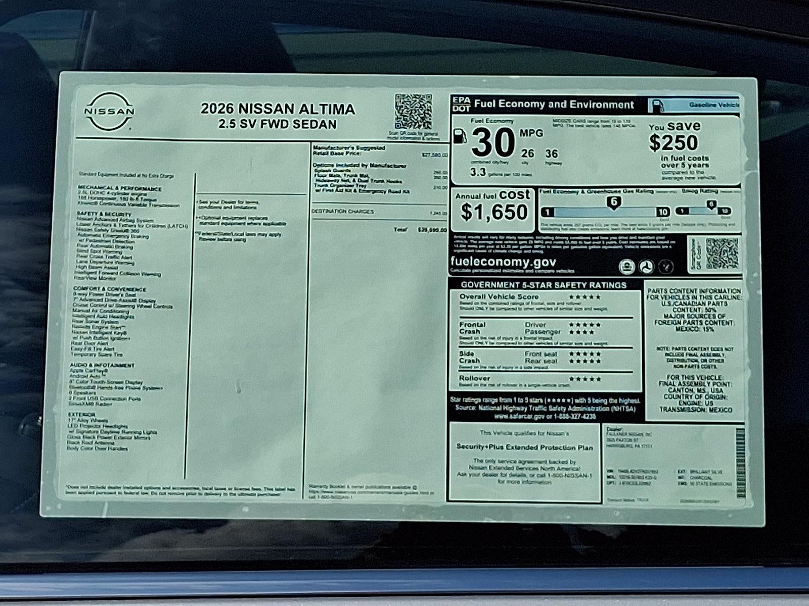 2026 Nissan Altima SV
