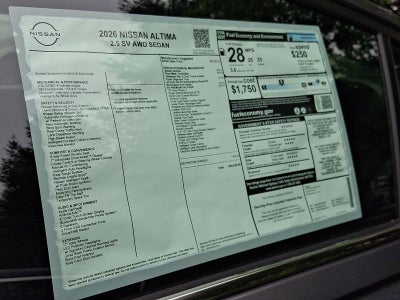 2026 Nissan Altima SV
