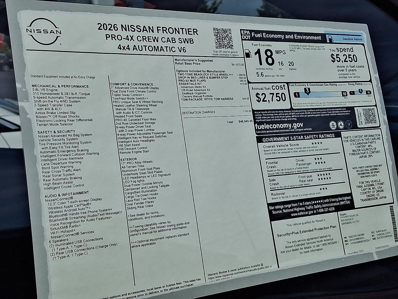 2026 Nissan Frontier Crew Cab PRO-4X®