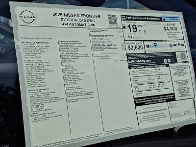 2026 Nissan Frontier Crew Cab SV