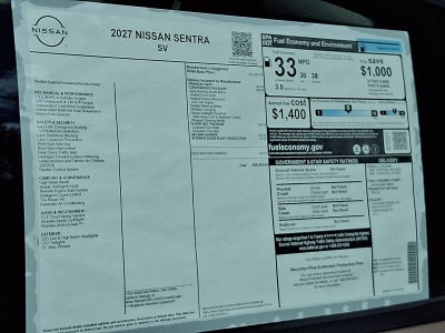 2027 Nissan Sentra SV
