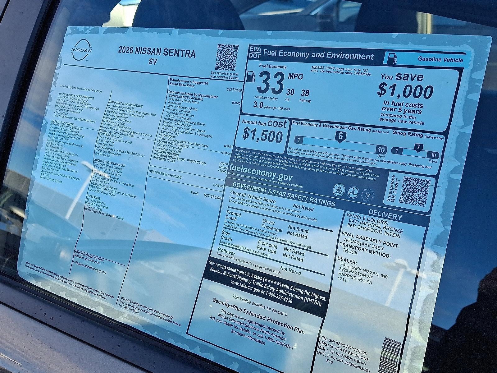 2026 Nissan Sentra SV