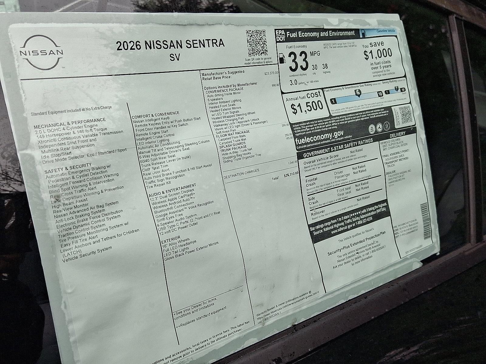 2026 Nissan Sentra SV