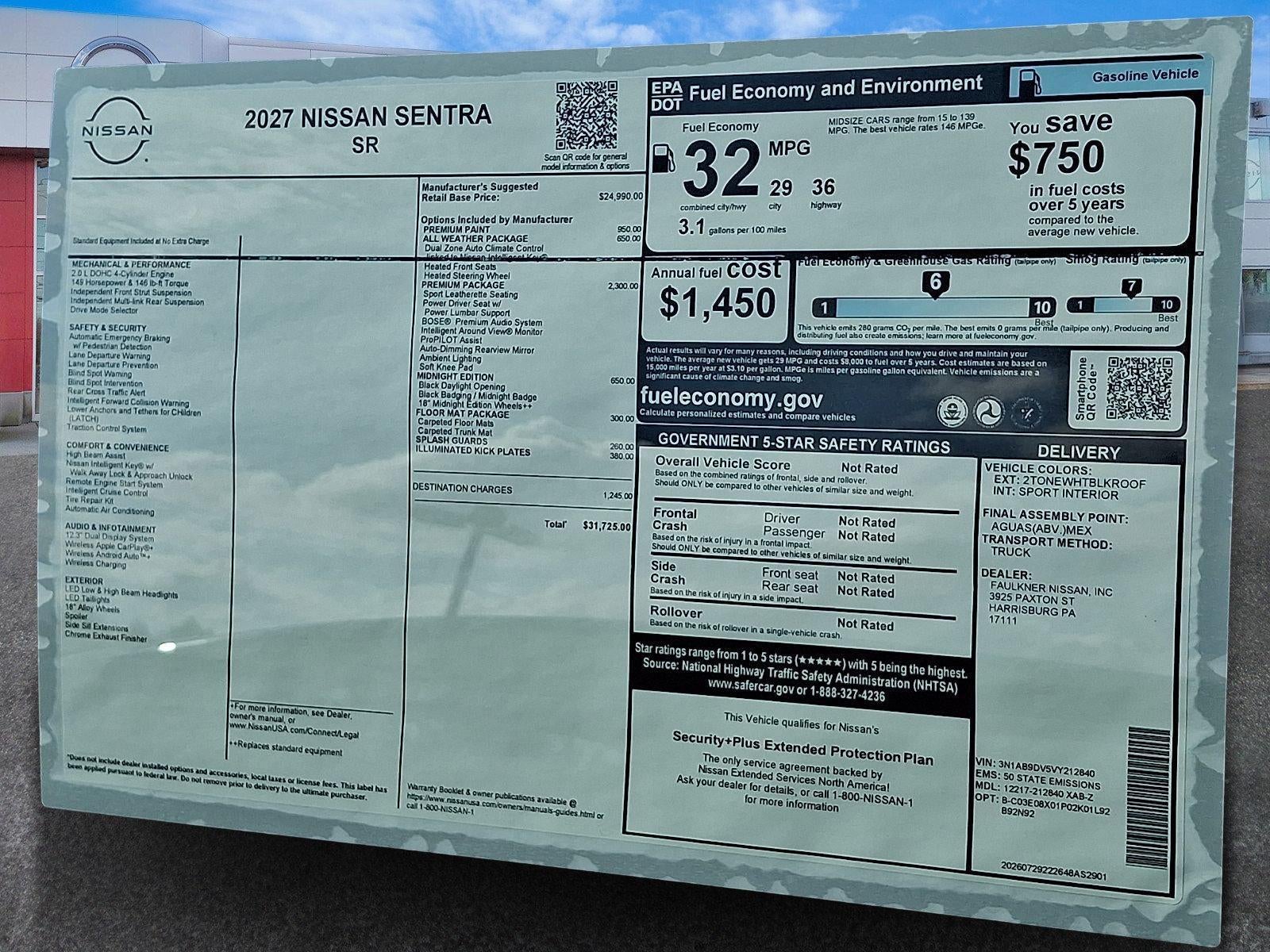 2027 Nissan Sentra SR Midnight Edition