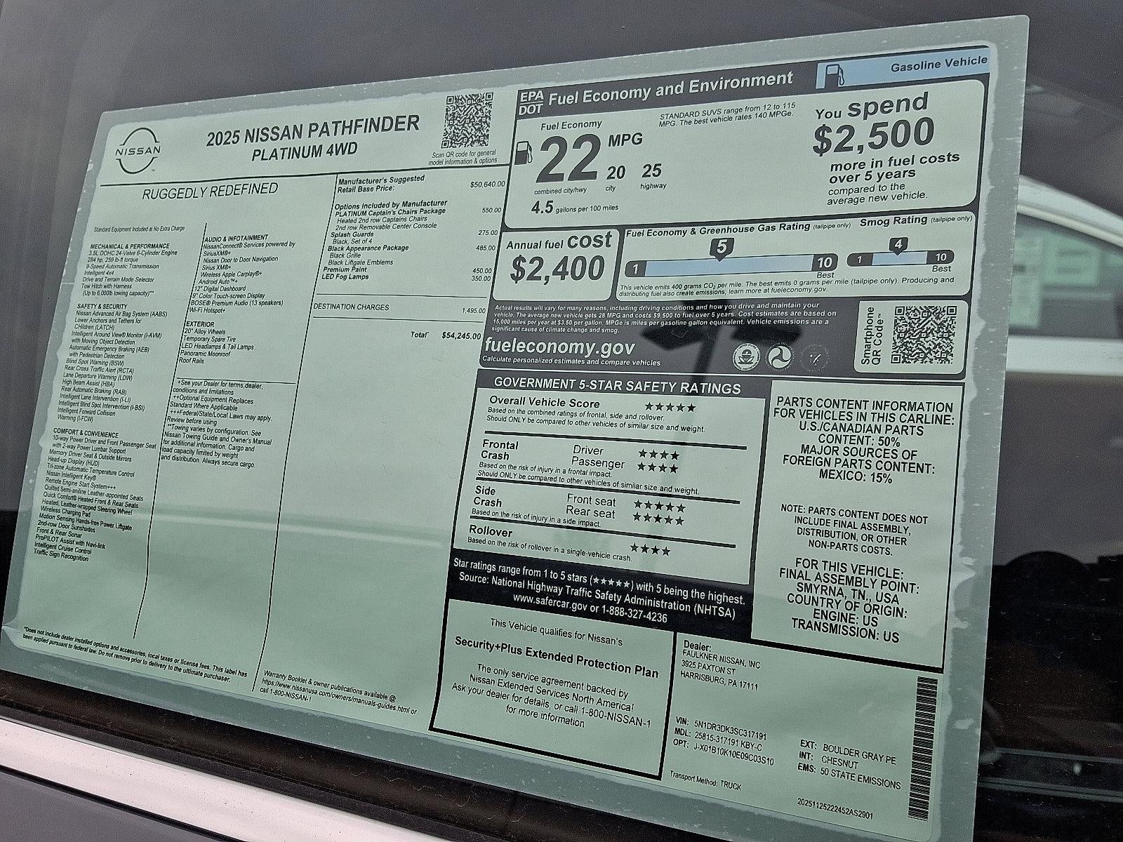 2025 Nissan Pathfinder Platinum