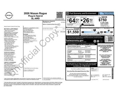 2026 Nissan Rogue Plug-In Hybrid AWD SL