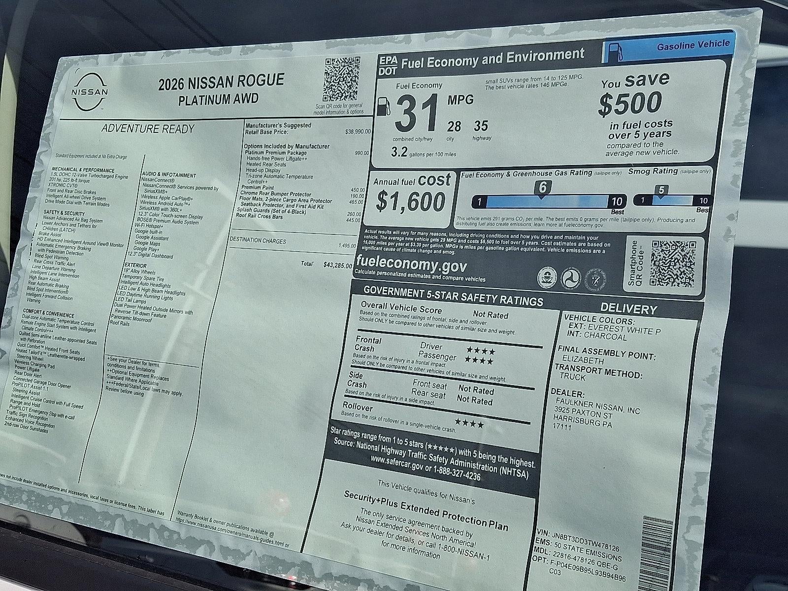 2026 Nissan Rogue Platinum