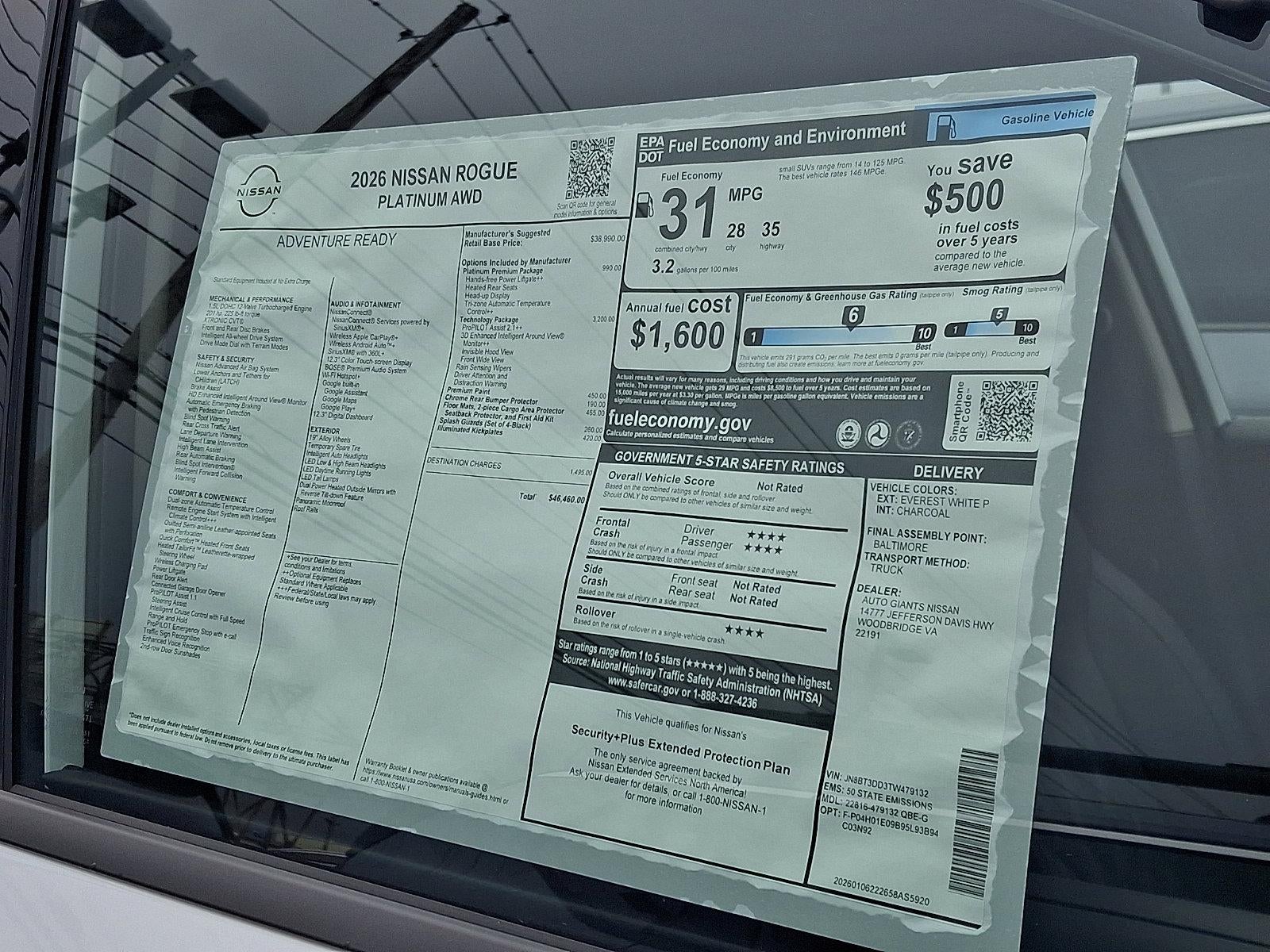 2026 Nissan Rogue Platinum