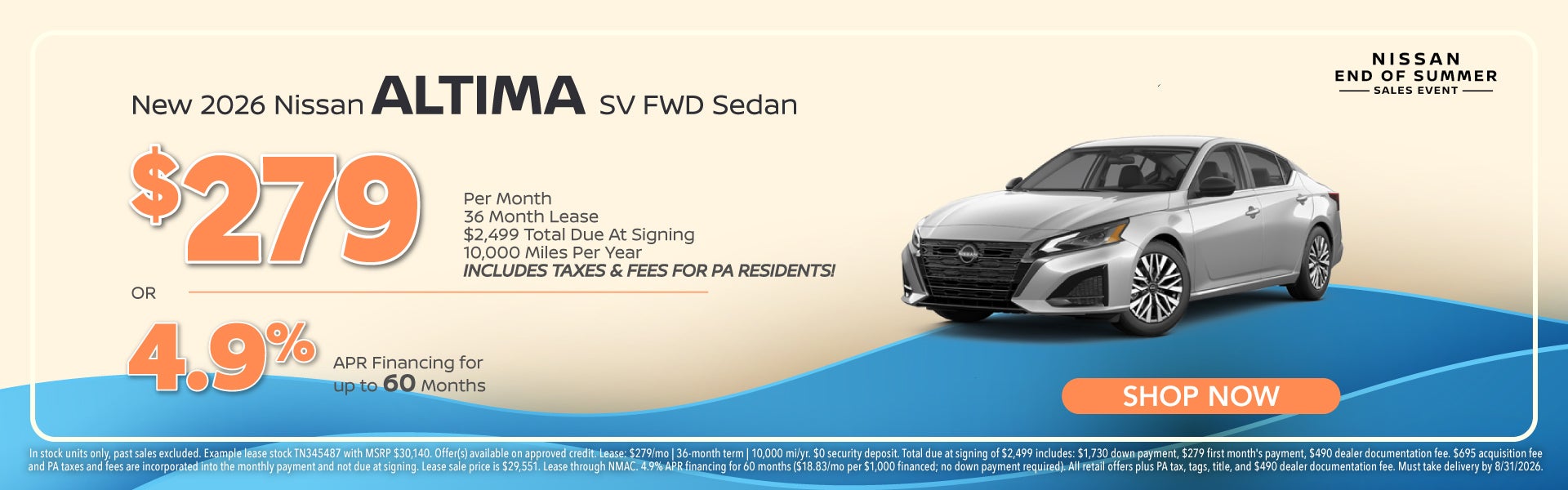 New 2026 Nissan Altima SV AWD