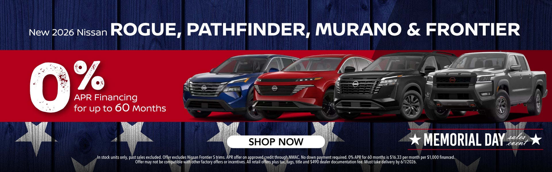 New 2026 Nissan Rogue, Pathfinder, Murano & Frontier