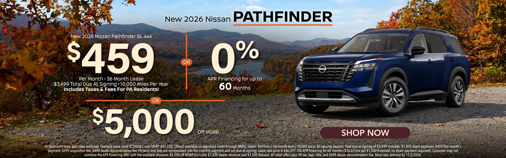 New 2026 Nissan Pathfinder SL 4x4