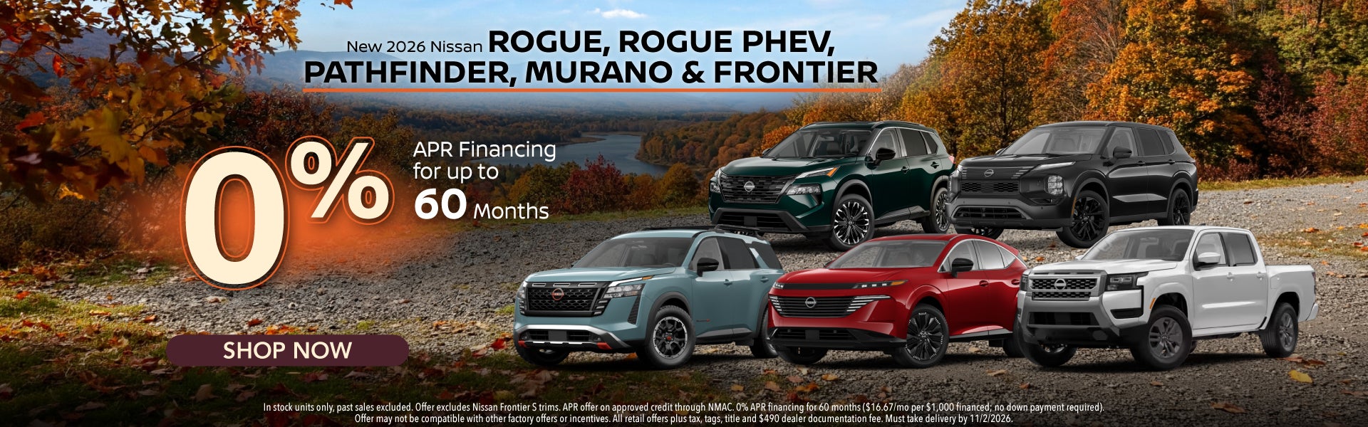 New 2026 Nissan Rogue, Rogue PHEV, Pathfinder, Murano & Fron