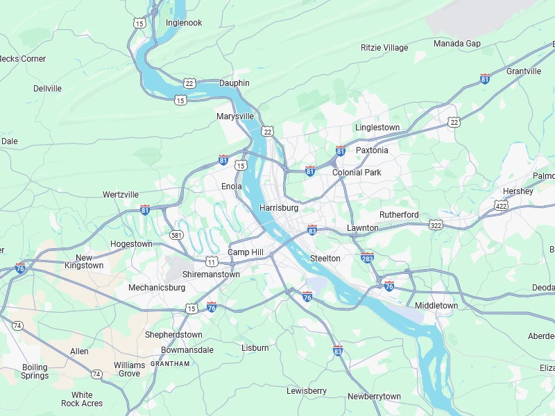 Map of Harrisburg, PA